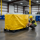 Premium Tarp Cover for 4 Drum Inline Spill Pallet - Chemically Resistant and UV Resistant Fabric for Drum Protection