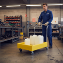 Premium Heavy Duty Small Container Trolley for Safe Liquid Transport, 100L Capacity, Lightweight and Mobile with Chemical Resistant Design