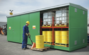 Professional Dual Purpose Storage Unit for 96 x 205 Litre Drums or 24 x 1000 Litre IBCs with Leak Proof Sump and Steel Construction