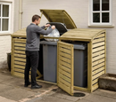 Premium Triple Wheelie Bin Storage Solution with Natural Timber Finish and Easy Access Design