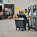 Premium 660 Litre Grey Wheelie Bin with Rubber Tyres, Durable and Weather-Resistant for Waste Collection