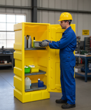 Premium Heavy Duty Storage Cabinet with 70 Litre Capacity, 3 Removable Shelves, and Lockable Doors for Safe Chemical Storage