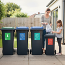 Premium Self-Adhesive Recycle Stickers for Wheelie Bins - Weather Resistant and WRAP Compliant for Efficient Recycling