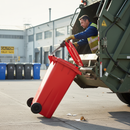 Premium 140 Litre Heavy Duty Wheelie Bin with Durable Rubber Wheels for Easy Mobility in Red