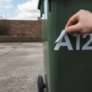 Premium Weatherproof Vinyl Stickers for Wheelie Bins - Self-Adhesive Letters & Numbers, 8cm High, White, One Sticker Per Sheet