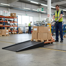 Professional Long Workfloor Ramp for Pallet Trucks and Drum Handlers - Durable Polyethylene Design with Grip Runners