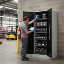 Premium Heavy Duty Lithium-Ion Battery Storage Cabinet with 4 Shelves and Fire Resistance Certification