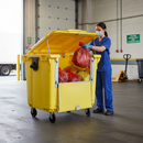 Premium 660 Litre Clinical Waste Bin with Drop Front and 4 Swivel Castors for Easy Maneuverability