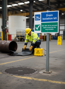 Professional Drain Isolation Kit Sign for Spill Identification and Action Notification