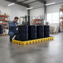Premium Heavy Duty 4 Drum Work Floor with 224L Sump Capacity for Safe Oil and Chemical Storage