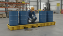 Premium Heavy Duty Inline Spill Pallet for Four 205 Litre Drums - UV Stabilized and Chemical Resistant