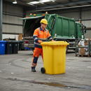 Heavy Duty 660 Litre Wheelie Bin - Durable Yellow Waste Container with Rubber Tyres and Extreme Weather Resistance