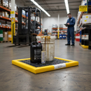 Premium Poly-Spill Pad with Removable Grate for Safe Storage of Drums, Containers, and Hazardous Liquids - 54.5L Capacity, Lightweight and Easy to Move