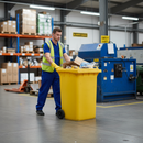 Premium 770 Litre Wheelie Bin - Heavy Duty Yellow Container for Waste Collection, Weather Resistant with Durable Rubber Tyres