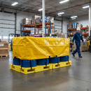 Premium Tarp Cover for 4 Drum Inline Spill Pallet - Chemically Resistant and UV Resistant Fabric for Drum Protection