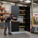 Premium Heavy Duty Lithium-Ion Battery Storage Cabinet with 4 Shelves and Fire Resistance Certification