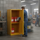 Professional Flammable Storage Cabinet - 10 Litre Capacity with Adjustable Shelf, Fire Resistant, and Two-Point Locking Mechanism