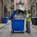 Premium 1100 Litre Heavy Duty Wheelie Bin with Four Rubber Tyres and Weather Resistance