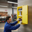 Premium Heavy Duty Poly Storage Cabinet with Lockable Doors and 17 Litre Capacity for Small Containers