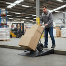 Premium Short Workfloor Ramp for Pallet Trucks and Drum Handlers - Durable Polyethylene with Grip Runners