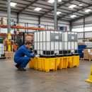 Premium Double IBC Spill Pallet - Economy, 1238L Sump Capacity, Tough Polyethylene Construction