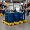 Premium Heavy Duty Workfloor for Safe Indoor Storage of 6 Drums - High Chemical Resistance and Removable Grid, 1245 x 1830 x 166 mm