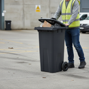 Premium 120 Litre Wheelie Bin in Dark Grey with Durable Rubber Wheels and Easy Mobility