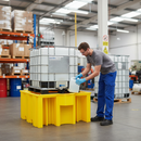 Premium Single IBC Spill Pallet with Decanting Area - Durable Polyethylene for Chemical Resistance and Compliance