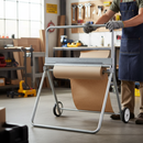 Professional Roll Holder with Wheels for 50cm Rolls - Heavy Duty Steel Construction for Easy Mobility and Spill Response