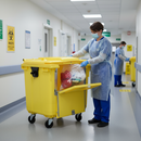 Premium 770 Litre Clinical Waste Bin with Drop Front for Safe Disposal in Healthcare Settings