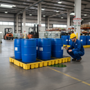 Premium Heavy Duty Workfloor for Safe Indoor Storage of 6 Drums - High Chemical Resistance and Removable Grid, 1245 x 1830 x 166 mm