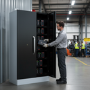 Premium Heavy Duty Lithium-Ion Battery Storage Cabinet with Fire Suppression System and Charging Points