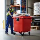 Premium 1100 Litre Wheelie Bin - Heavy Duty Waste Collection with Four 200mm Rubber Tyres and Weather Resistance