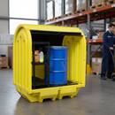 Premium Heavy Duty Spill Pallet with Shelving - Weather Resistant and Compliant with Oil Storage Regulations
