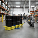 Premium Inline Spill Pallet for 4 Drums - UV Stabilised Polyethylene, 250 Litre Sump Capacity, Low Profile Design