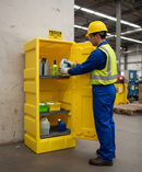 Premium Heavy Duty Storage Cabinet with 70 Litre Capacity, 3 Removable Shelves, and Lockable Doors for Safe Chemical Storage