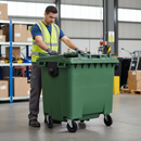 Premium 1100 Litre Heavy Duty Wheelie Bin with Four Swivel Castors for Industrial Waste Collection