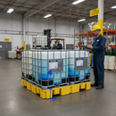 Premium Low Profile Spill Pallet for Four 205 Litre Drums - UV Stabilised Polyethylene, Compliant with Oil Storage Regulations