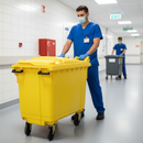 Premium 770 Litre Clinical Waste Bin with 4 Wheels - Heavy Duty HDPE Construction for Secure Waste Management