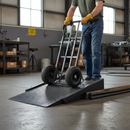 Premium Short Workfloor Ramp for Pallet Trucks and Drum Handlers - Durable Polyethylene with Grip Runners