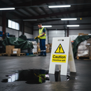 Premium Caution Hazardous Spill A-Frame Sign - Durable, Lightweight, Waterproof, Foldable, Double-Sided for Safety Awareness