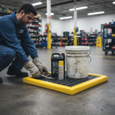 Premium Poly-Spill Pad with Removable Grate for Safe Chemical Storage, 2' x 4' x 2" Dimensions and 34 Litres Capacity