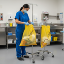 Premium Heavy Duty Yellow PVC Disposal Bags with Caution Text - 1200mm x 600mm Size