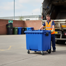 Premium 1100 Litre Heavy Duty Wheelie Bin with Four Rubber Tyres and Weather Resistance