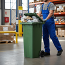 Premium 140 Litre Wheelie Bin - Durable Green Design with Rubber Wheels for Easy Mobility