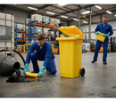 Professional Chemical Spill Kit - 125 Litre Capacity for Aggressive and Hazardous Spills with Mobile Wheeled Bin