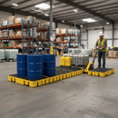 Premium Heavy Duty Work Floor for 8 Drums - Chemical Resistant, Removable Grid, 2440mm x 1250mm x 166mm Dimensions