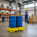 Premium Low Profile 2 Drum Spill Pallet - UV Stabilised, High Chemical Resistance for Safe Liquid Storage