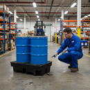 Premium Heavy Duty 2 Drum Spill Pallet for Safe Outdoor Storage of 205 Litre Drums - 100% Recycled and Chemical Resistant