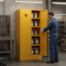 Premium Heavy Duty Flammable Storage Cabinet - 80 Litre Capacity with Adjustable Shelves and Fire-Resistant Structure